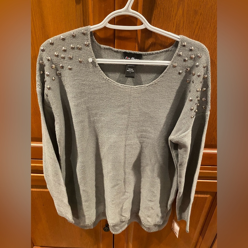 Gray Love Always sweater large